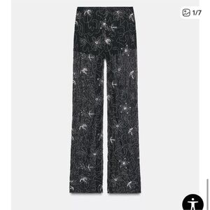 Zara Black Beaded Sequin Pants